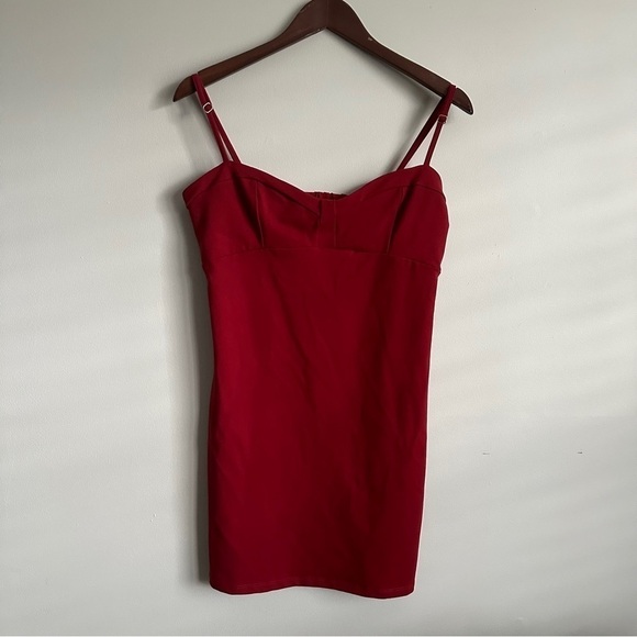 NWT Free People Probably Should Mini Dress in Holly Berry Red - Size Large - Picture 13 of 13